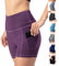 Damen Leggings Yogahosen Sporthose Tights Laufhose High Waist mit Taschen Dehnbar Jogginghose Yoga Sport Fitness Laufen(Lila,M