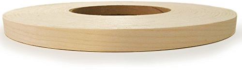Edge Supply Rouleau de bande de contreplaqué de bouleau de 2,2 cm x 75,2 m, bordure en placage de bois véritable pré-collée, bordure de placage flexible, application facile, bande de bord à repasser