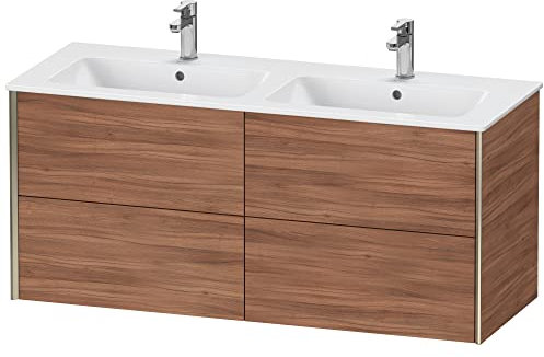 Duravit XViu 4129 Waschtischunterbau wandhängend, 4 Schubkästen, für Doppelwaschtisch ME by Starck 233613, 1280x480 mm, XV41290B179, Farbe: champagner matt/nussbaum natur