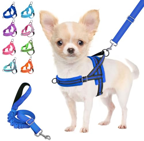 Lukovee Small Dog Harness and Leash Set, No Pull Soft Padded Vest
