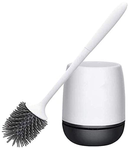 FUKTSYSM Toilet Brush - Bathroom Silicone Toilet Brush Holder Set, Bathroom Silicone Toilet Bowl Brush Set for Bathroom Cleaning, Toilet Brushes
