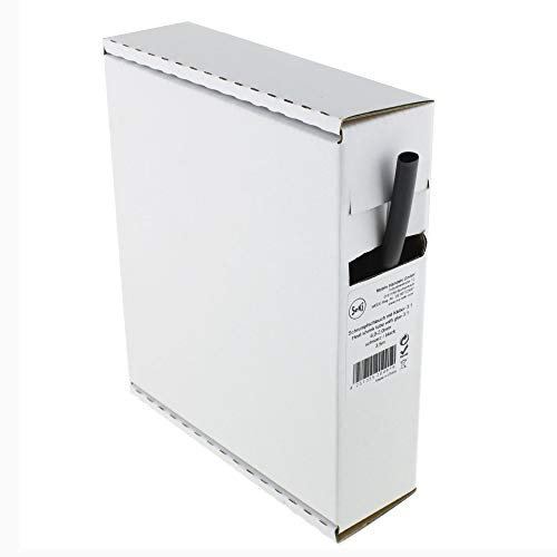 Schrumpfschlauch schwarz 3:1 mit Kleber, 6,0-2,0mm, 3,5 Meter - Spenderbox