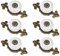 MengH-SHOP Cabinet Knob Round Door Knobs Vintage Ceramic Pull Handle with Screws for Cabinet Wardrobe Drawer Cupboard 6 Pcs Copper & White