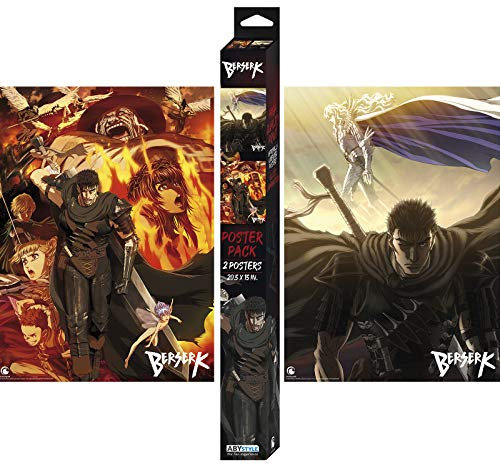 ABYSTYLE Berserk ungerahmtes Poster, 38,1 x 52,1 cm, mit Guts, Griffith, Casca, Puck und Farnese, Wandkunstdrucke für Schlafzimmer, Zuhause, Büro, Raumdekoration, Geschenk