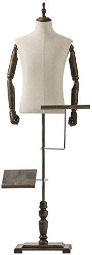 SGSG Männliche Schneider Dummy Schaufensterpuppe zum Nähen Ganzkörper mit Schuhregal Hosenständer Massivholzbasis Gebrauchte Herrenbekleidung Ausstellungsstand Professionelle Schaufensterpuppe