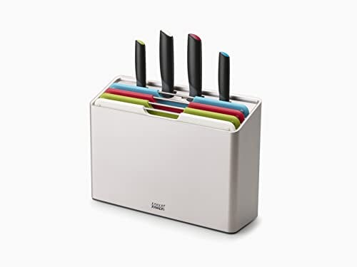 Joseph Joseph Plus 8-teiliges Messer-und-Schneidebrett-Set, 60198, Edelstahl, Groß
