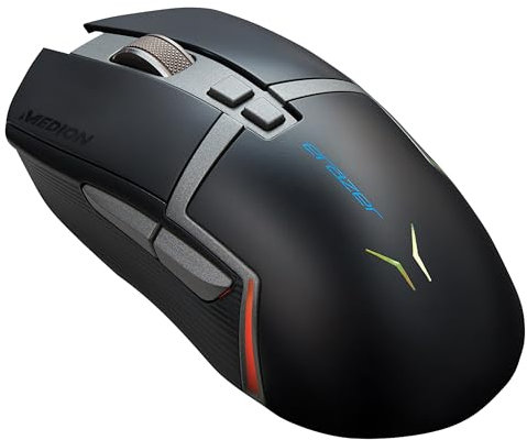 ERAZER Supporter P13 kabellose Gaming Maus (Pixart Sensor mit 16000 DPI, langlebige OMRON-Switches, DPI-Switch, 7 programmierbare Tasten, RGB-Beleuchtung, kabellos und kabelgebunden verwendbar)
