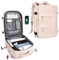 SZLX Großer Reiserucksack Damen, Handgepäck Rucksack,Wanderrucksack Wasserdichter Outdoor-Sportrucksack Lässiger Tagesrucksack Schultasche Fit 14 Zoll Laptop mit Schuhfach und Laptopfach,Beige