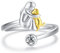 Ring mit Hund 925 Silber Verstellbare Ringe Hunde Mädchen Schmuck Geschenk für Damen Frauen Hundeliebhaberin…