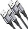 RAVIAD USB C Kabel [2Stück 1M], Ladekabel USB C Schnellladekabel Nylon USB C Ladekabel für iPhone 15 Pro Max, Samsung Galaxy S24 S23 S22 S21 S20 S10 S9 S8 Note10, Huawei P60, Xperia, OnePlus-Grau