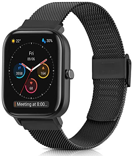 Oumida Armband für Amazfit GTS 2 Mini/GTS 2 /GTS 2e /GTS 3 /GTS 4 / GTS 4 Mini, 20mm Edelstahl Metall Uhrenarmband mit Sicherheitsschnalle für Amazfit Bip U/Bip U Pro/Bip 3/Bip 3 Pro/Bip Lite/Bip S