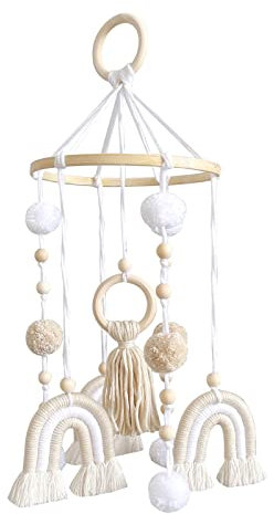 Fouvin Babybett Mobile, Regenbogen Babybett Windspiele, Hängende Baby Bettglocke für Neugeboren, Spielzeug 0 3 6 9 12 Monate, Jungen Mädchen Bett Anhänger (Regenbogen 1)
