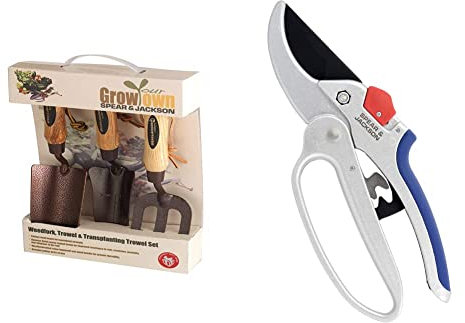 Spear and Jackson ELEMENTS3PS Elements Carbon Steel Set (3-Piece) & 6758GS Razorsharp Geared Anvil Secateurs