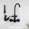 XJTNLB Rubinetto a Muro Nero Rubinetto Cucina con Doccetta Estraibile Acciaio Inox Miscelatore Cucina Miscelatore Monocomando