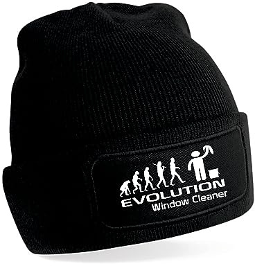 Print4U Evolution of Window Cleaner Beanie Birthday Gift Great for Men & Women
