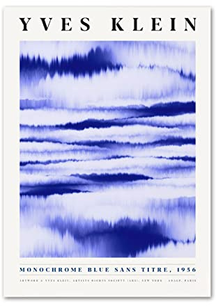 LVTFCO Yves Klein Blue Monochrome Poster und Drucke, abstrakte Leinwand-Wandkunst, Yves Klein-Gemälde, Yves Klein-Bild für Heimdekoration, 40 x 60 cm, ohne Rahmen