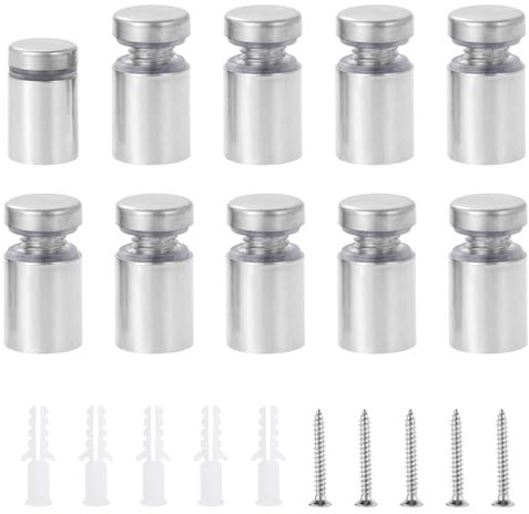 Gueenky 40 Stück Abstandshalter Edelstahl Werbeschraube, 16x20mm Werbung Schrauben Glas Abstandshalter Schilderhalter, Wandabstandshalter Schilder Schraube für Montieren Befestigung Glas Spiegel