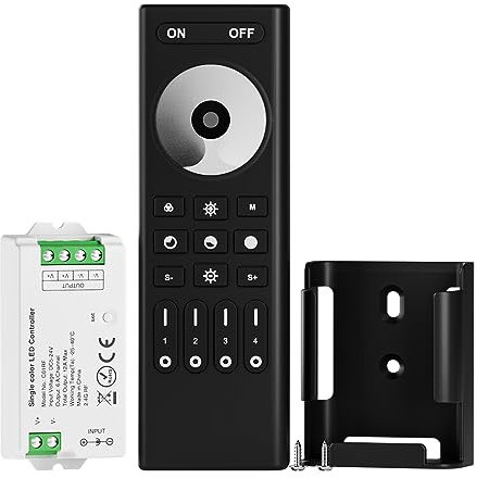 BTF-LIGHTING 5050SMD FCOB COB DIM RF Fernbedienung RC01RFB&C01RF Controller Kit 4-Zonen RF 2.4GHz Drahtlose Fernbedienung Gruppensteuerung für 2pin Einfarbig (+V -V) LED Streifen DC5V DC12V DC24V