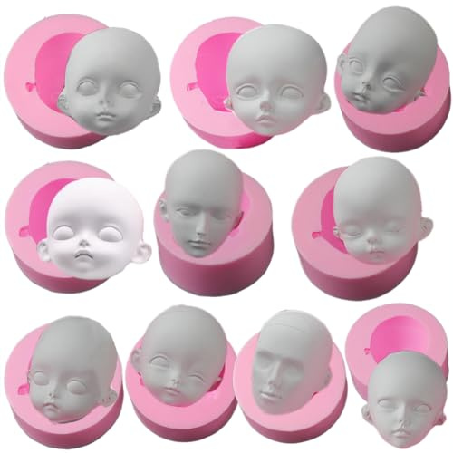 Stampo in silicone a forma di bambola grande, per argilla, morbida, in ceramica, con gocce e gocce in resina (10 pezzi)
