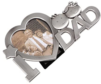 Cabilock Ich Liebe Papa Metall Bild Fotorahmen Vatertag Silber Papa Fotorahmen Horizontale Foto