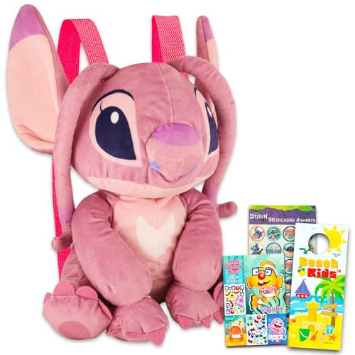 Disney Lilo & Stitch Angel Sac en peluche pour enfants – Poupée d'ange en peluche de 40,6 cm avec sangles de transport, autocollants Stitch et plus encore | Cadeaux Lilo & Stitch