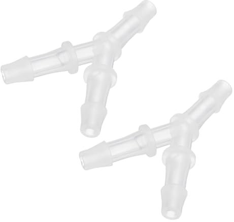 QUARKZMAN Raccordo T Plastica Ardiglione 3 Via Uguale Y Sagomato Montaggio Tubo OD 1/4 per ID 5mm Acqua Raffreddamento Tubo Bianco 2pz