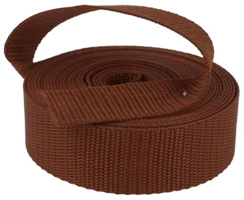 Kacperek - Gurtband Polypropylen - 50m Lang - Stark für DIY Abschleppseile und Gepäckgurt - Gewebeband - Gurtbänder für Taschen, Rucksack Band, Gürtel - Breite 40mm - Braun