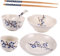 Hoement 1set Stoviglie Giapponesi Ceramica Per Uso Domestico Ciotola Piatto Tazza Cucchiaio E Bacchette Con Design Unico Di Fiore Di Prugno