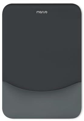 MOSISO Mouse Pad with Wrist Rest, Ergonomic Mouse Pad with Soft Cloth&Raised Curved Memory Foam, Home Office Easy Typing Pain Relief Mousepad with Non-Slip PU Base for Computer Laptop, Slate Gray