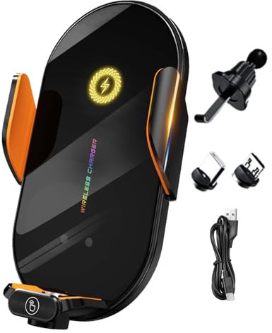 Chargeur sans fil pour voiture,chargeur sans fil pour voiture - Support de téléphone à ventilation automatique,Chargeur sans fil rapide 66W, chargeur de téléphone sans fil pour voiture, support de cha