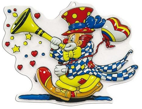 NEU Wand-Deko Clown, Tröte, 1 Stk. Ca. 47cm
