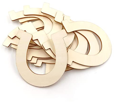 NUOBESTY 24 Stück Natürliche Holzstücke Hufeisenform Unbehandelte Holzausschnitte Diy-dekorationsbedarf Holzspäne Für Heimwerkerprojekte