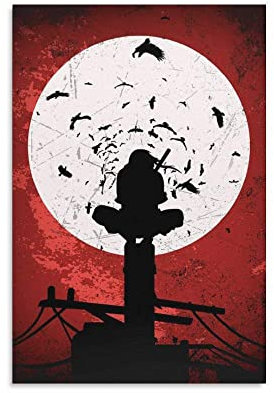 JINLIMAO Bild Auf Leinwand 60 * 90CM Senza Cornice Itachi Uchiha Bloodmoon Poster Decorazione Soggiorno Camera da letto Pittura