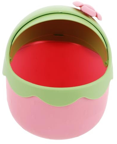BESTonZON Bote De Basura De Fresa De Dibujos Animados Pequeño Cubo De Basura Decorativo Para Mesita De Noche De Escritorio Práctico Para Habitación Infantil y Oficina