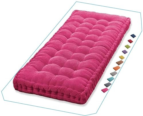 Coussin et dossier épais pour balancelle de porche extérieur, 1 ou 3 places, mobilier d'intérieur/extérieur, terrasse, jardin, pelouse - Rose rouge - 140 x 30 cm