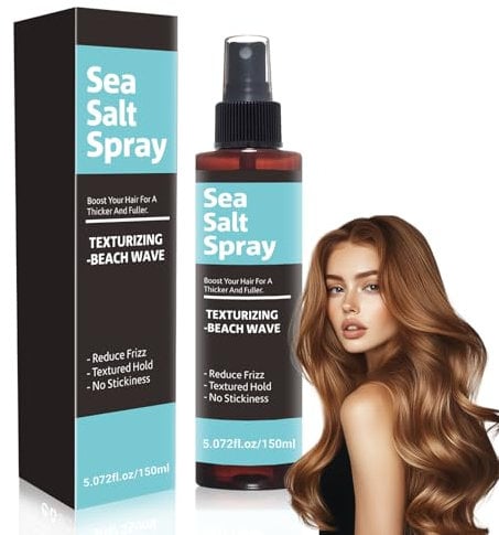 150 ml di spray al sale marino, spruzzo al sale marino per capelli, spruzzo per capelli al sale marino, all'acqua salata, spray al sale marino per uomini e donne, volume e consistenza dei capelli 1