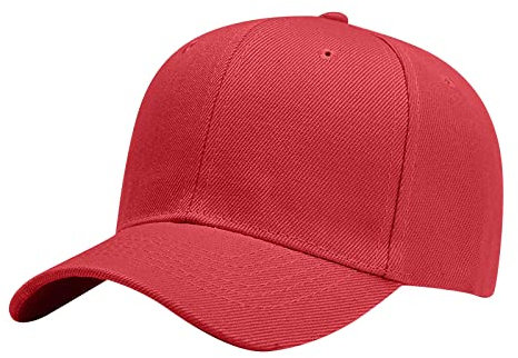 Schwarze Cap Herren für Männer und Frauen, Sonnen-Baseballmützen, Laufen, Training und Outdoor-Aktivitäten, Baseballmützen Cap Paris (Red, One Size)