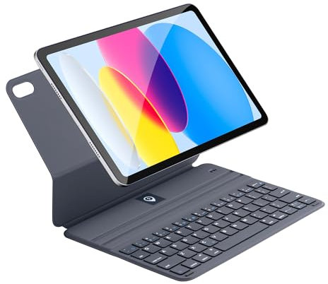 Smart Keyboard Folio for iPad 10th Gen 10.9 inch (2022) & iPad 11th (A16, 2025), Magnetic Keyboard Case with Two Viewing Angles,Front Back Protection (Grey)