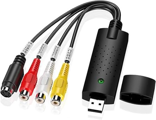 USB 2.0 Video Konverter, VHS auf Digitalisierer, kompatibel mit Windows XP/Vista/7/8/10, unterstützt PAL/NTSC