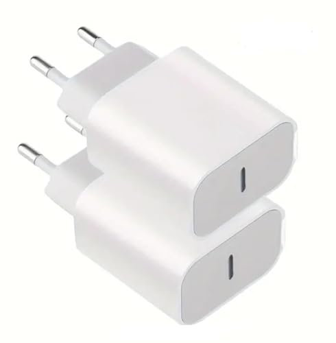 (Lot de 2) Chargeurs USB C 20 W, Prise Rapide Replacement for iPhone 16/16 Pro/16 Pro Max/16 Plus/15/14/13/12/11/SE 2020/X/XS/XR/8/7/6, Pad, Samsung Galaxy Compatible Xiaomi Note9, Huawei
