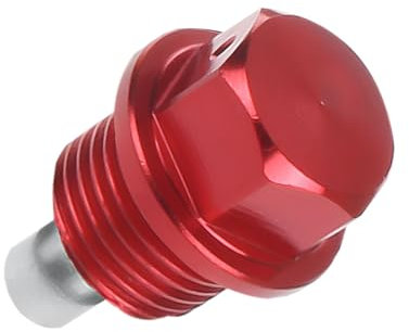 CGEAMDY Magnetische Ölablassschraube von Modifikation der Titanlegierung, Magnetisch Auto Ölschraube Kit mit Unterlegscheibe, Ölwannenschraube Universelle (Rot/M14x1.25cm)