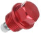 CGEAMDY Magnetische Ölablassschraube von Modifikation der Titanlegierung, Magnetisch Auto Ölschraube Kit mit Unterlegscheibe, Ölwannenschraube Universelle (Rot/M14x1.25cm)