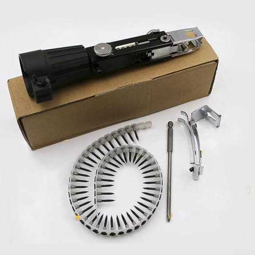 Kettennageladapter für elektrische Bohrmaschine, einstellbare Tiefe, Holzbearbeitungswerkzeug mit 50 Nägeln (Kreuzschraubendreher)