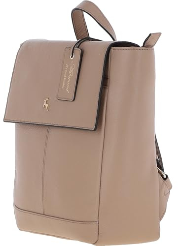 Ashwood Real Leather Backpack for Women – Pebbled Leather Rucksack Bag with Gold Hardware & Jacquard Floral Lining – Stylish Small Travel Backpack & Everyday Handbag, Flapover School Bag 64257