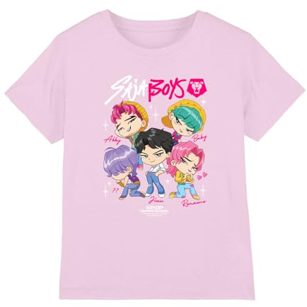 Kpop Demon Hunters Unisex Kids Kpop Demon Hunters - Saja Boys Chibi Poster Kids T Shirt T-Shirt (Pack of 1)