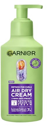 Garnier Method for Curls Air Dry Cream Silicone-free Leave-in 260ml | Instantly Smooths Hair, Prevents Frizz, Long-Lasting Definition, For All Curl Types, Vegan Formula