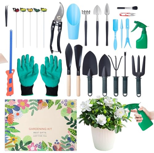 yakermur Christmas Countdown Calendar - 24 Day Collection Tool | Anti Rust Garden Tool Set for Women Mothers Garden Gardening L Outdoor L