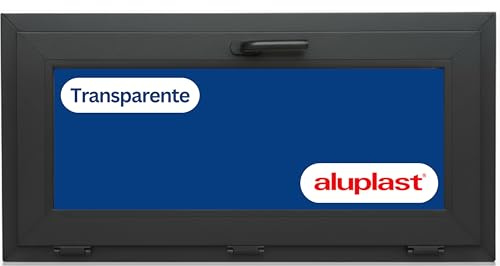 Winwindo - Ventana PVC Reforzada | 1000x500 | Oscilante | Cristal Climalit Transparente | Gris Antracita | Ruido <45db, Aislamiento Térmico | Entrega 24/48h, 5 Años Garantía.