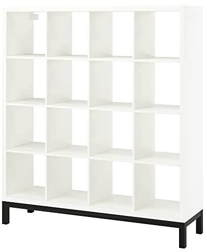 KALLAX Regal mit Untergestell, weiß/schwarz, 147x164 cm