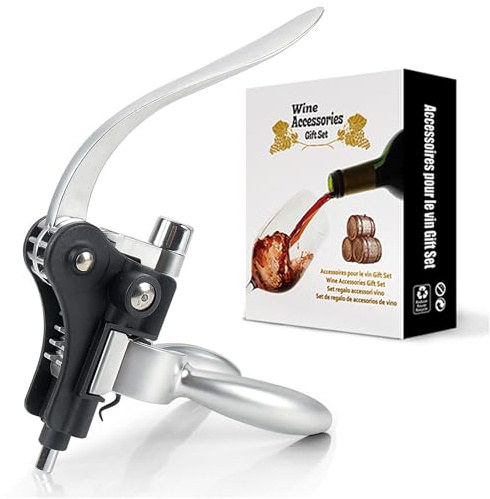Xiciki Corkscrew, Wine Bottle Opener, Manual Hand Corkscrew with Rabbit Shaped Lever Pump & Non-Stick Screw, Zinc Alloy Ergonomic Design for Easy Bottle Opening, for Home, Bar & Hotel Use